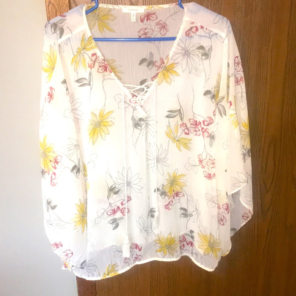 Sheer poncho type blouse